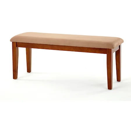 Casual Cherry Dining Bench with Seat Cushion